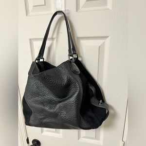 Coach black purse with 3 sections inside